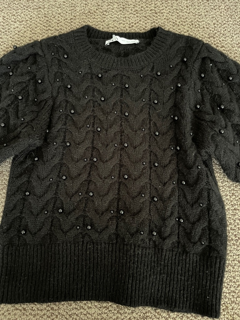 Zara black pearl sweater top - Picture 5 of 6